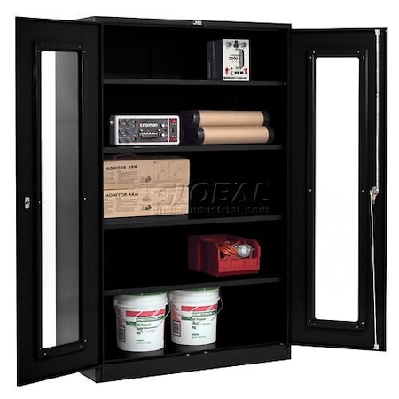 Global Industrial Storage Cabinet, 78 in H, 48 in W, Black 237621BK
